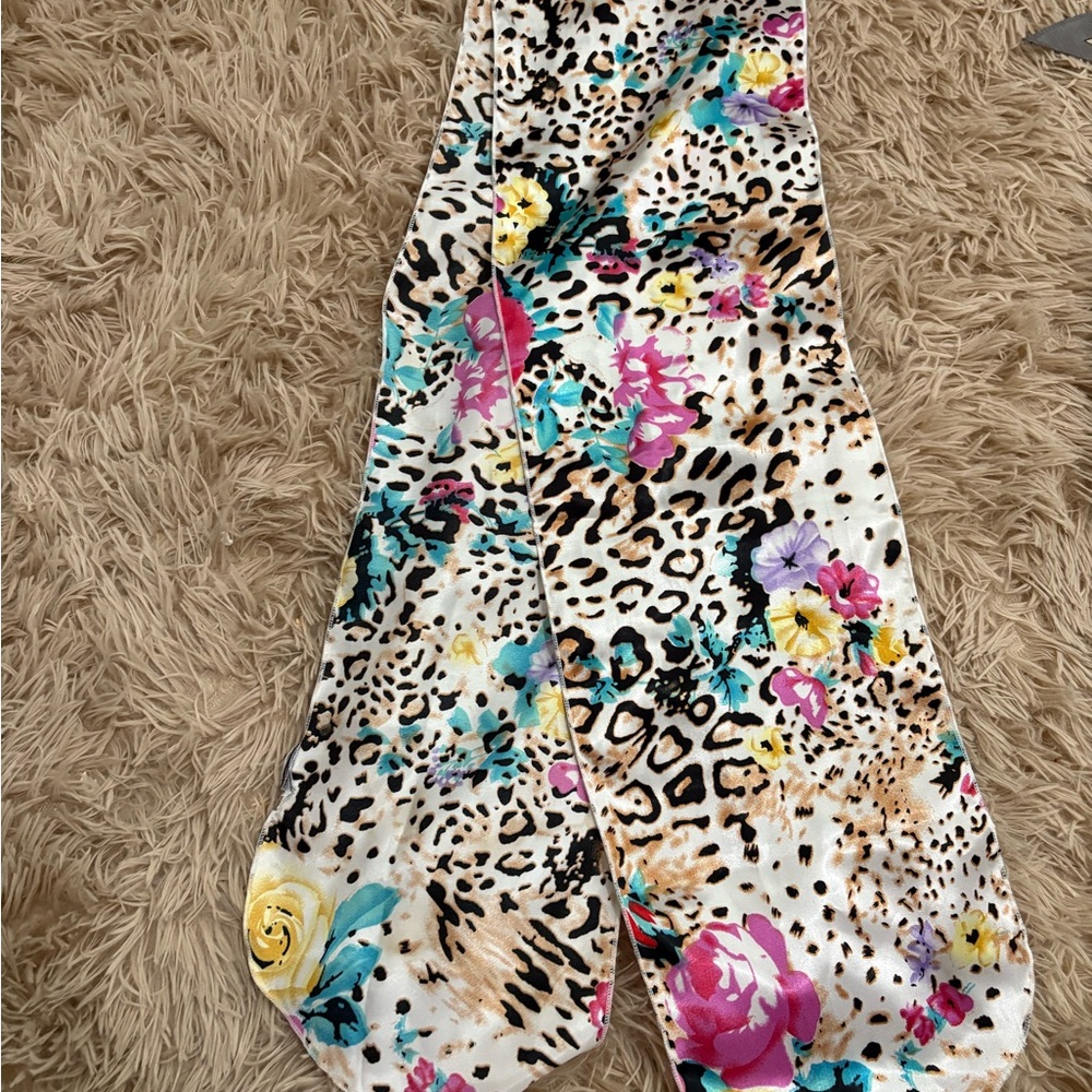 Floral Leopard Print Scarf